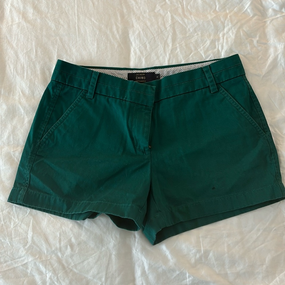 Green j crew chino shorts